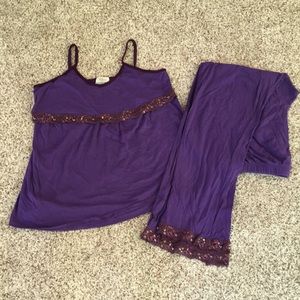 Purple nursing pajamas